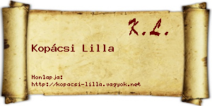 Kopácsi Lilla névjegykártya